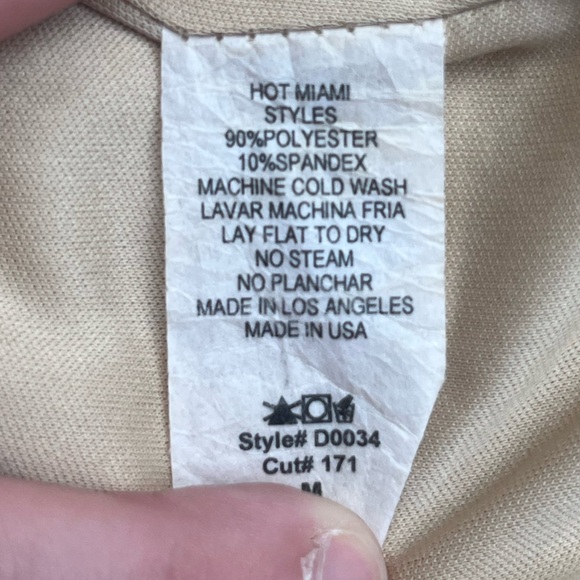 Hot Miami Styles; Nude Tone; Y2K Bodycon Dress; NWOT; Gold Tone Hardware - Picture 7 of 8